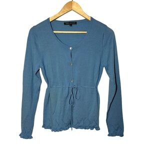 Sandra angelozzi  merino  wool light weight cardigan sweater top medium button